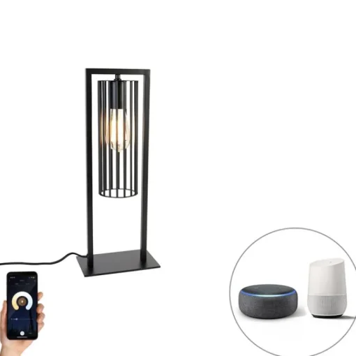 QAZQA Smart moderne tafellamp zwart incl. Wifi ST64 - Balenco Wazo