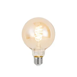 QAZQA Smart plafondlamp brons rond incl. 3 Wifi G95 - Facil