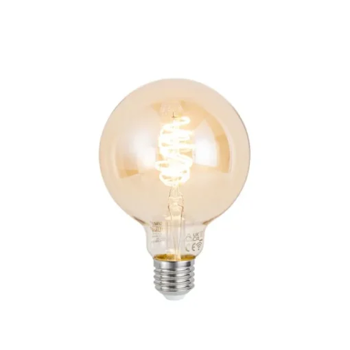 QAZQA Smart plafondlamp brons rond incl. 3 Wifi G95 - Facil
