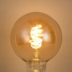 QAZQA Smart plafondlamp brons rond incl. 3 Wifi G95 - Facil