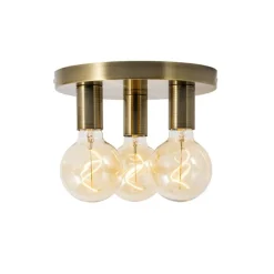 QAZQA Smart plafondlamp brons rond incl. 3 Wifi G95 - Facil
