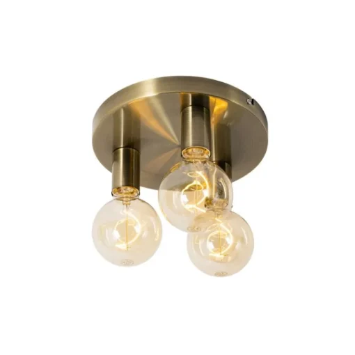 QAZQA Smart plafondlamp brons rond incl. 3 Wifi G95 - Facil