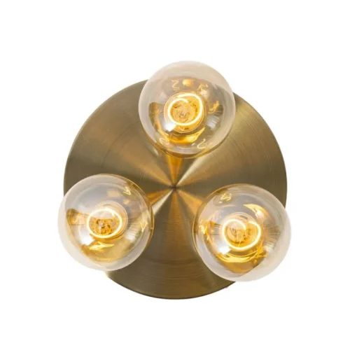 QAZQA Smart plafondlamp brons rond incl. 3 Wifi G95 - Facil