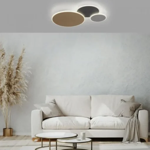 Paul Neuhaus Q Smart plafondlamp messing, staal en grijs incl. LED - Stan