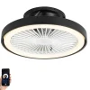 QAZQA Smart plafondventilator zwart 54cm incl. LED dimbaar met afstandsbediening - Dave