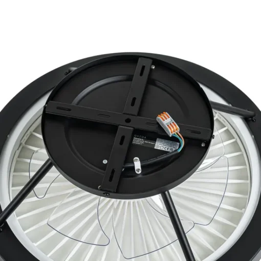 QAZQA Smart plafondventilator zwart 54cm incl. LED dimbaar met afstandsbediening - Dave