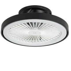 QAZQA Smart plafondventilator zwart 54cm incl. LED dimbaar met afstandsbediening - Dave