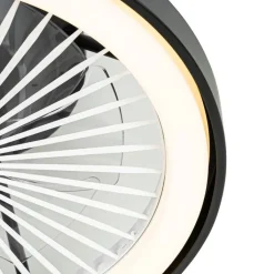 QAZQA Smart plafondventilator zwart 54cm incl. LED dimbaar met afstandsbediening - Dave