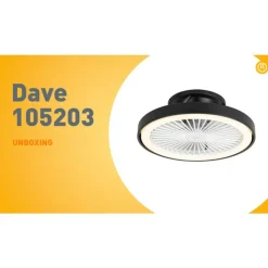 QAZQA Smart plafondventilator zwart 54cm incl. LED dimbaar met afstandsbediening - Dave