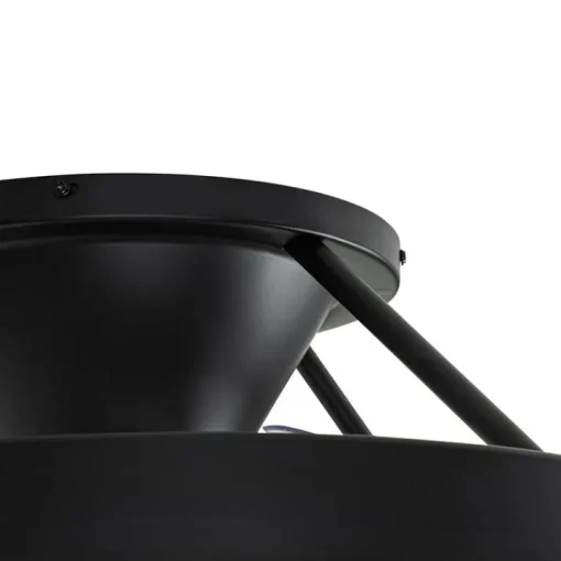 QAZQA Smart plafondventilator zwart 54cm incl. LED dimbaar met afstandsbediening - Dave