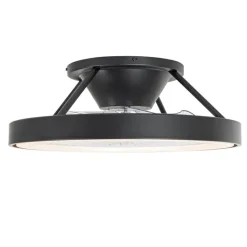 QAZQA Smart plafondventilator zwart 54cm incl. LED dimbaar met afstandsbediening - Dave
