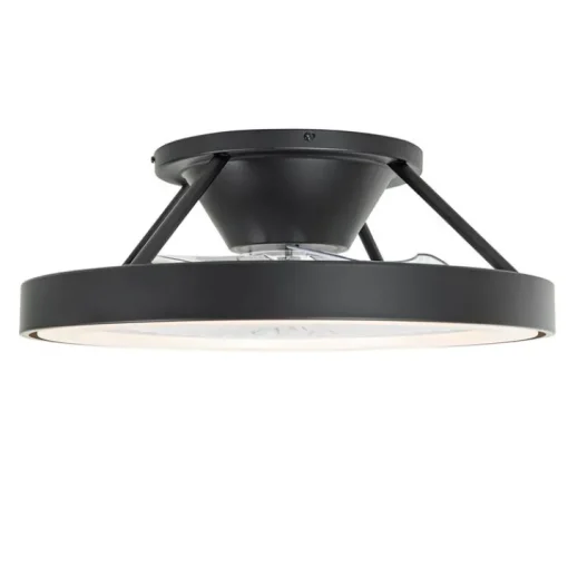 QAZQA Smart plafondventilator zwart 54cm incl. LED dimbaar met afstandsbediening - Dave