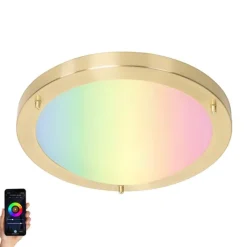 QAZQA Smart plafonnière goud 31 cm IP44 incl. Wifi A60 - Yuma