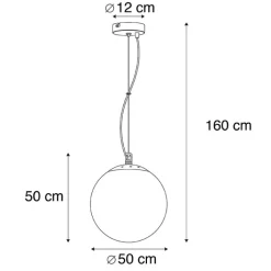 QAZQA Smart Scandinavische hanglamp opaal glas 50cm incl. Wifi A60 - Ball 50
