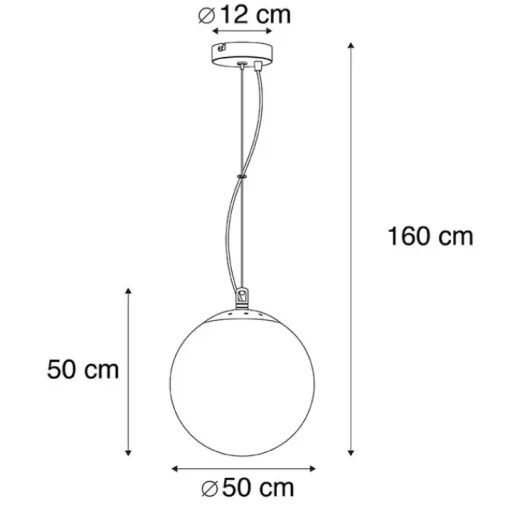 QAZQA Smart Scandinavische hanglamp opaal glas 50cm incl. Wifi A60 - Ball 50