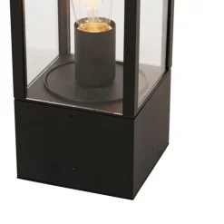 QAZQA Smart staande buitenlamp zwart 40 cm IP44 incl. Wifi ST64 - Charlois