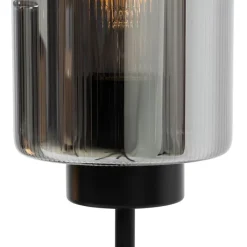 QAZQA Smart tafellamp zwart met smoke glas 2-lichts incl. 2 Wifi ST64 - Laura