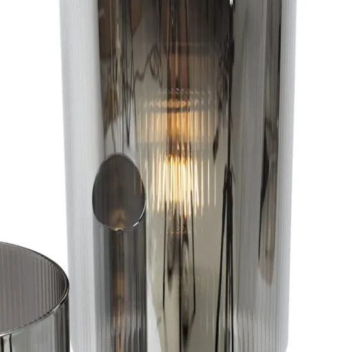 QAZQA Smart tafellamp zwart met smoke glas 2-lichts incl. 2 Wifi ST64 - Laura