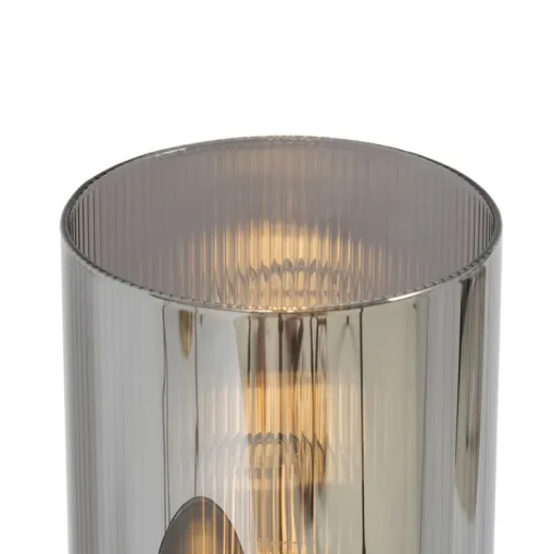 QAZQA Smart tafellamp zwart met smoke glas 2-lichts incl. 2 Wifi ST64 - Laura