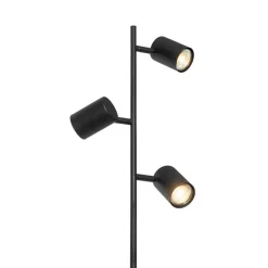 QAZQA Smart vloerlamp zwart 3-lichts incl. 3 Wifi GU10 50mm - Jeana