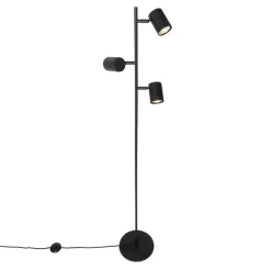 QAZQA Smart vloerlamp zwart 3-lichts incl. 3 Wifi GU10 50mm - Jeana