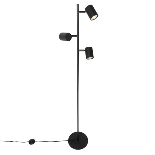 QAZQA Smart vloerlamp zwart 3-lichts incl. 3 Wifi GU10 50mm - Jeana
