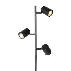 QAZQA Smart vloerlamp zwart 3-lichts incl. 3 Wifi GU10 50mm - Jeana