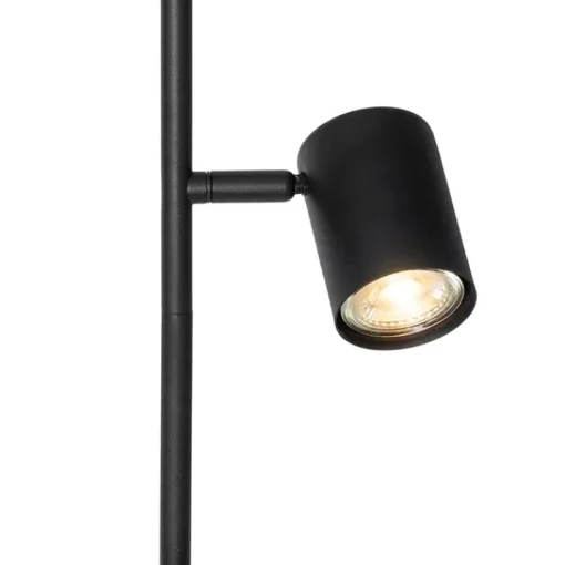 QAZQA Smart vloerlamp zwart 3-lichts incl. 3 Wifi GU10 50mm - Jeana