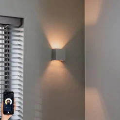 QAZQA Smart wandlamp beton met lichteffect incl. Wifi G9 - Meave