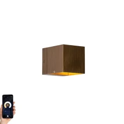 QAZQA Smart wandlamp donkerbrons 8 cm incl. Wifi G9 - Transfer