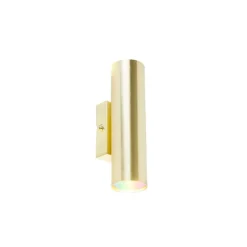 QAZQA Smart wandlamp messing incl. 2 Wifi GU10 - Jeana