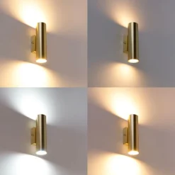 QAZQA Smart wandlamp messing incl. 2 Wifi GU10 - Jeana