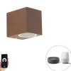 QAZQA Smart wandlamp roestbruin IP44 incl. Wifi GU10 - Baleno