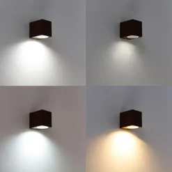 QAZQA Smart wandlamp roestbruin IP44 incl. Wifi GU10 - Baleno