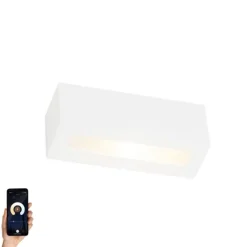 QAZQA Smart wandlamp wit incl. Wifi G9 - Tjada Novo