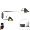 QAZQA Smart wandlamp zwart 2-lichts verstelbaar incl. Wifi A60 - Lune