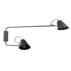 QAZQA Smart wandlamp zwart 2-lichts verstelbaar incl. Wifi A60 - Lune