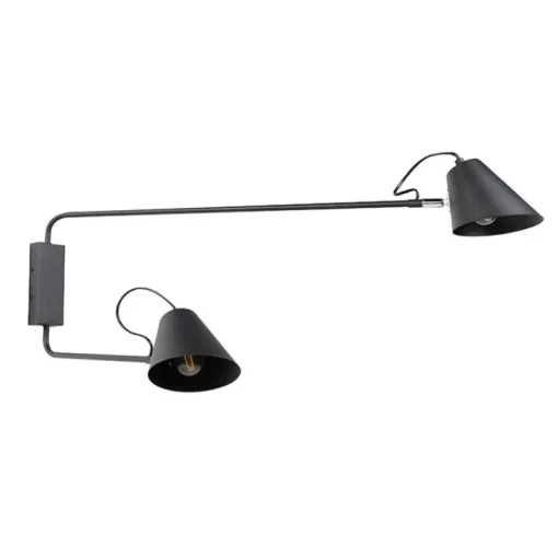 QAZQA Smart wandlamp zwart 2-lichts verstelbaar incl. Wifi A60 - Lune