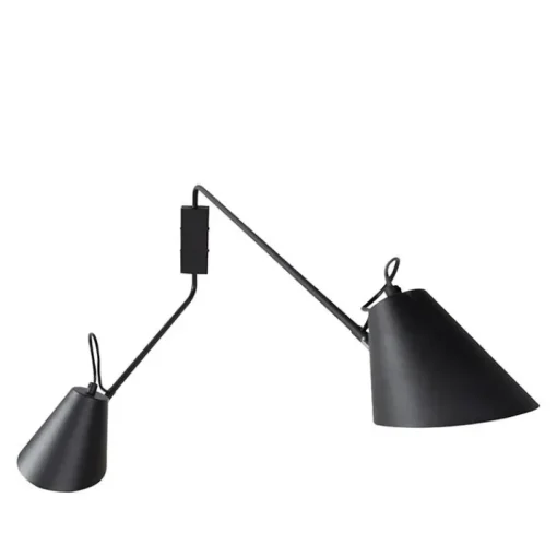QAZQA Smart wandlamp zwart 2-lichts verstelbaar incl. Wifi A60 - Lune