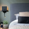 QAZQA Smart wandlamp zwart met USB en flexarm incl. Wifi G9 - Flero
