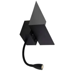 QAZQA Smart wandlamp zwart met USB en flexarm incl. Wifi G9 - Flero