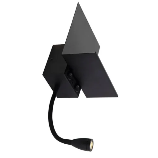 QAZQA Smart wandlamp zwart met USB en flexarm incl. Wifi G9 - Flero