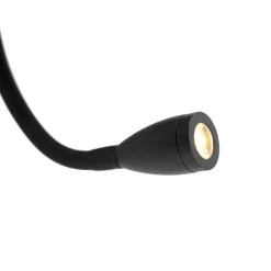 QAZQA Smart wandlamp zwart met USB en flexarm incl. Wifi G9 - Flero