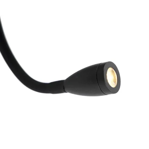QAZQA Smart wandlamp zwart met USB en flexarm incl. Wifi G9 - Flero