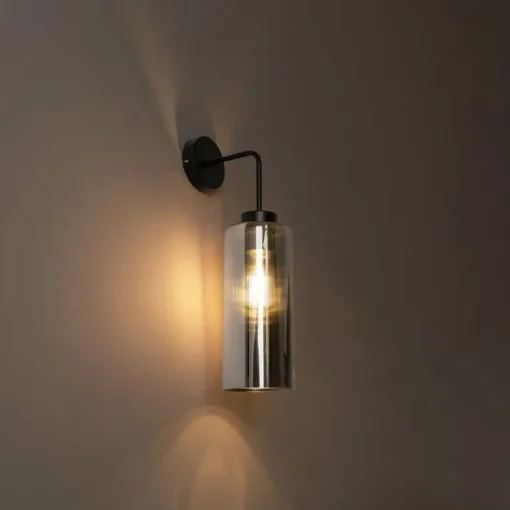QAZQA Smart wandlamp zwart met smoke glas incl. Wifi ST64 - Laura