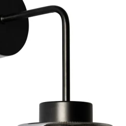 QAZQA Smart wandlamp zwart met smoke glas incl. Wifi ST64 - Laura