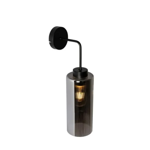 QAZQA Smart wandlamp zwart met smoke glas incl. Wifi ST64 - Laura