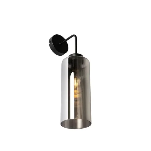 QAZQA Smart wandlamp zwart met smoke glas incl. Wifi ST64 - Laura