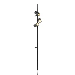 QAZQA Smart Wandlamp zwart met voetschakelaar 3-lichts incl. 3 Wifi GU10 50mm - Jeana Luxe