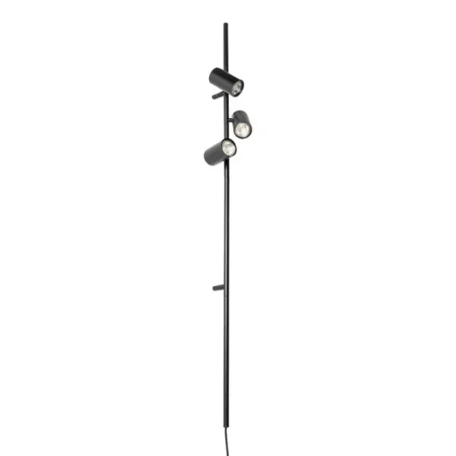 QAZQA Smart Wandlamp zwart met voetschakelaar 3-lichts incl. 3 Wifi GU10 50mm - Jeana Luxe